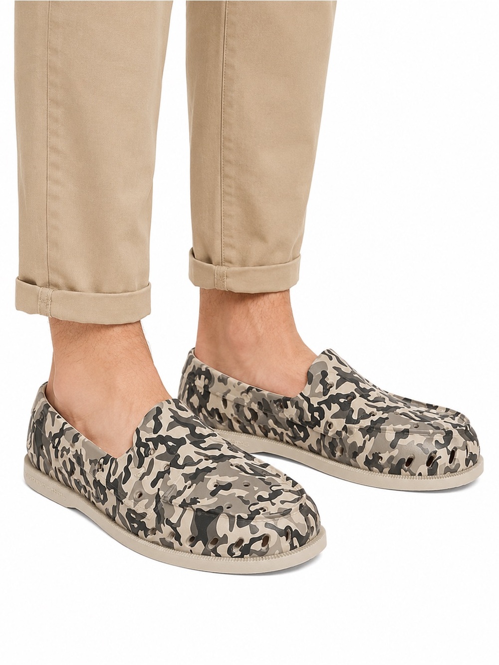 Size 8 Sperry Men’s Float Boat Shoe Tan Camo EVA Water Slip-On Beach Shoes